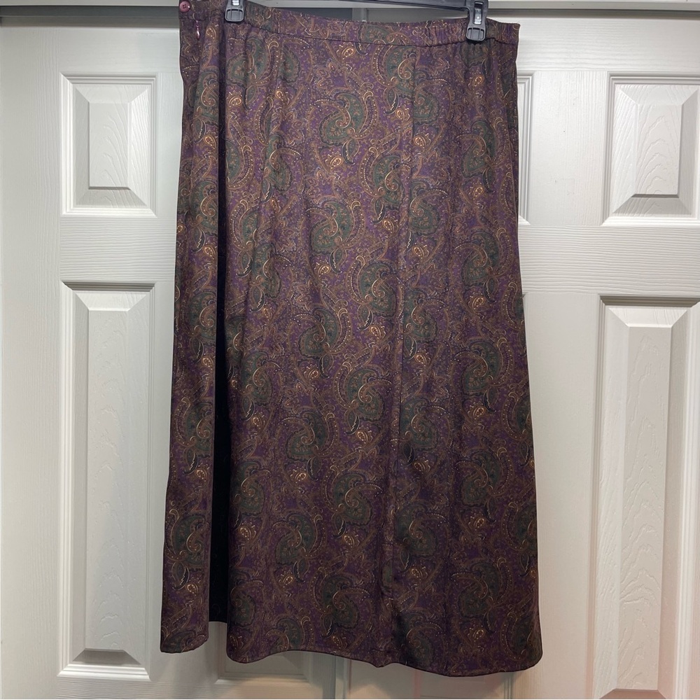 Notations Women’s Size 2X Paisley-patterned Skirt Bohemian Or Vintage Style
